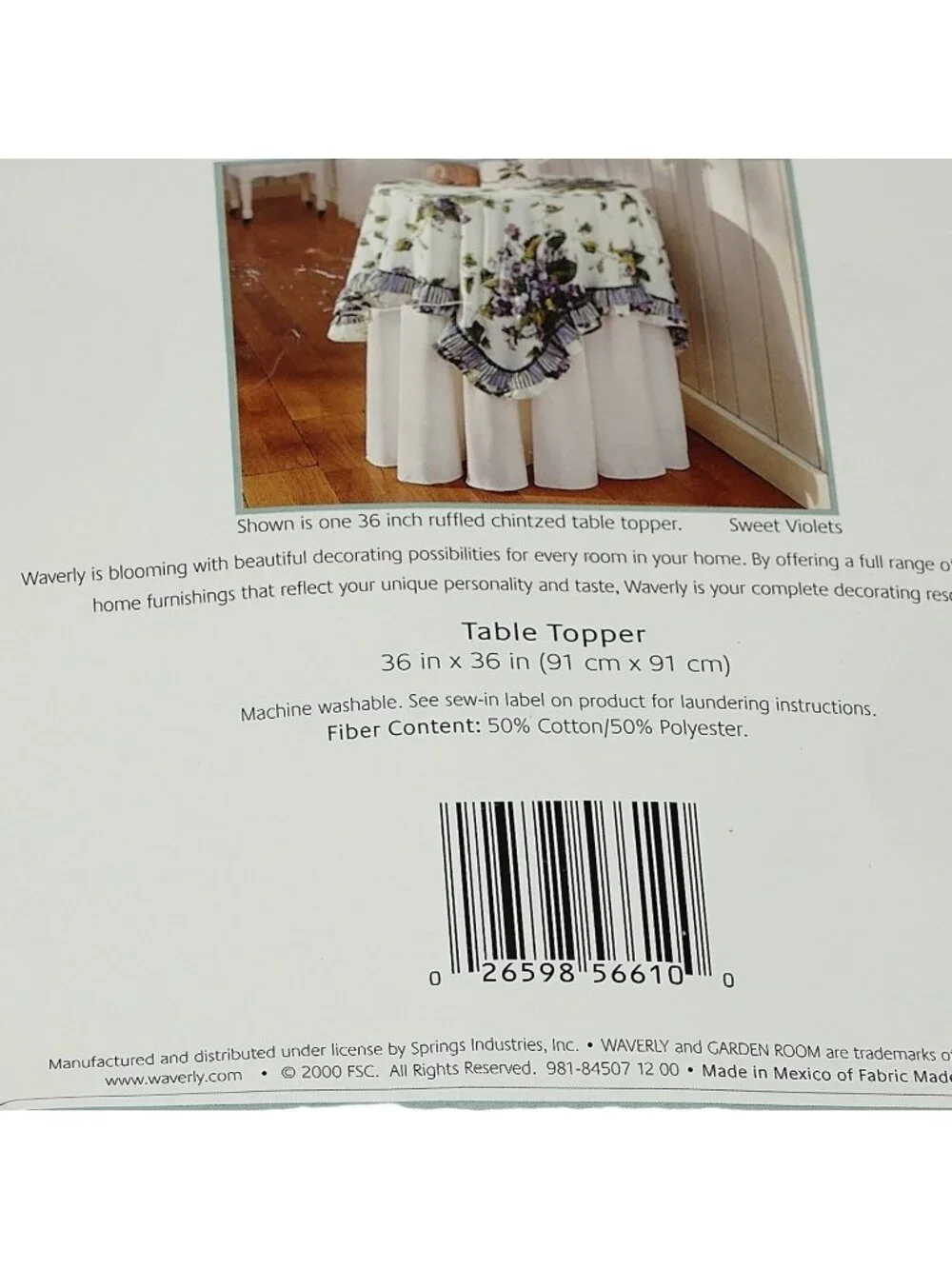 Waverly Garden Room Tablecloth  36